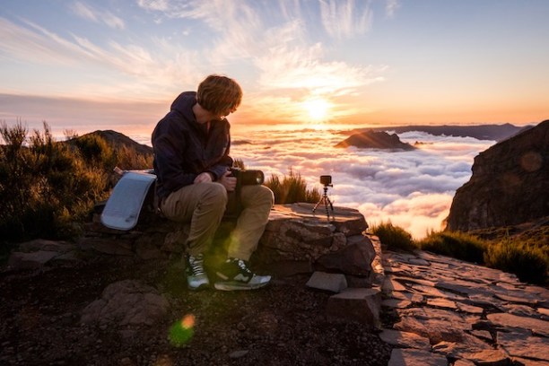 Sunset above the clouds at Pico do Arieiro in Madeira