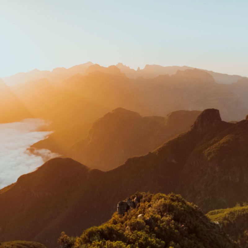 a canyon with a mountain in the background